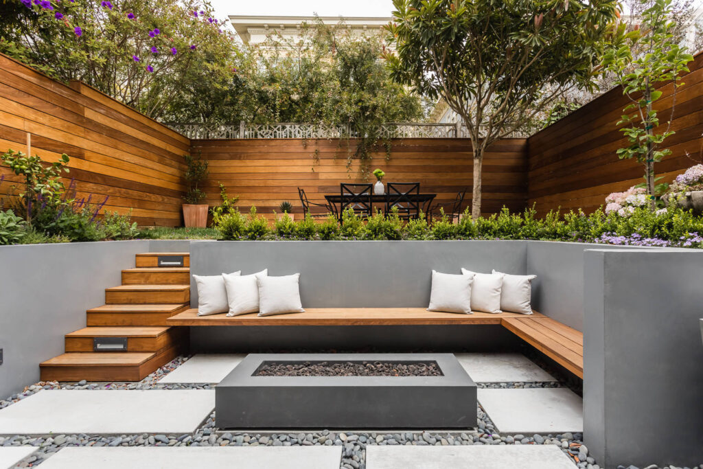 modern backyard patio